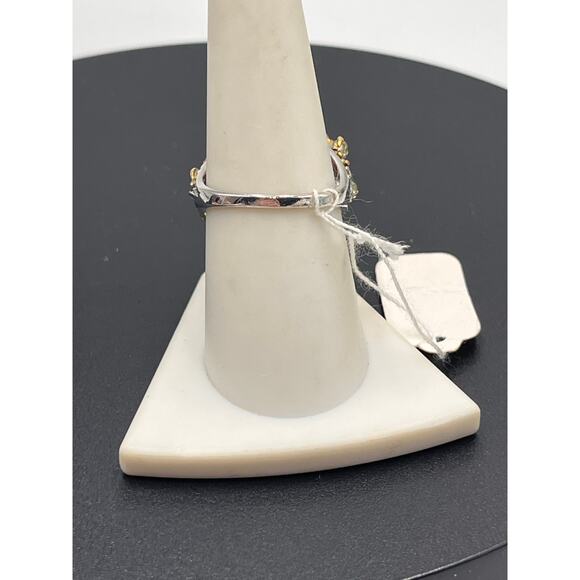 Sterling Silver Vermeil Large Ruby Cabochon Peridot Cocktail Ring Sz 8.25 - Picture 4 of 8